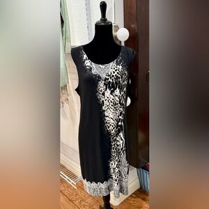 Chico’s Black Dress with Animal Print on front